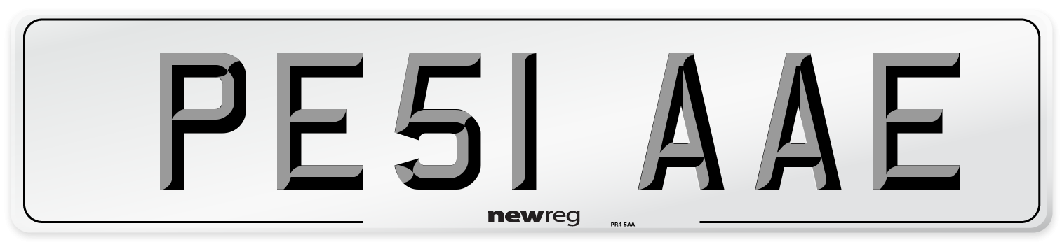 PE51 AAE Number Plate from New Reg
